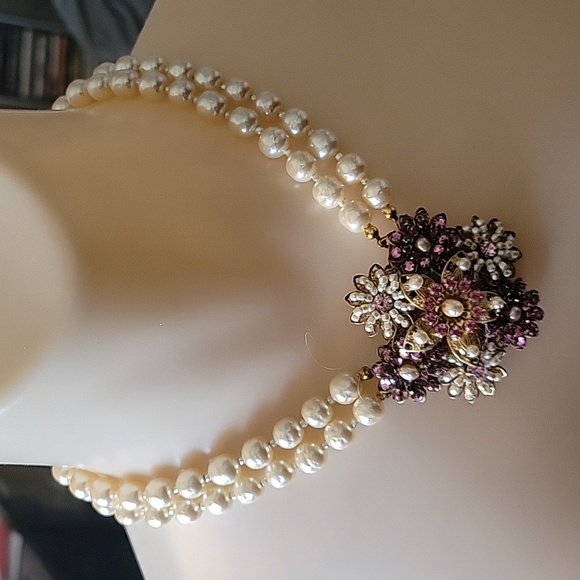 Miriam Haskell Necklace With Brooch - Picture 2 of 15